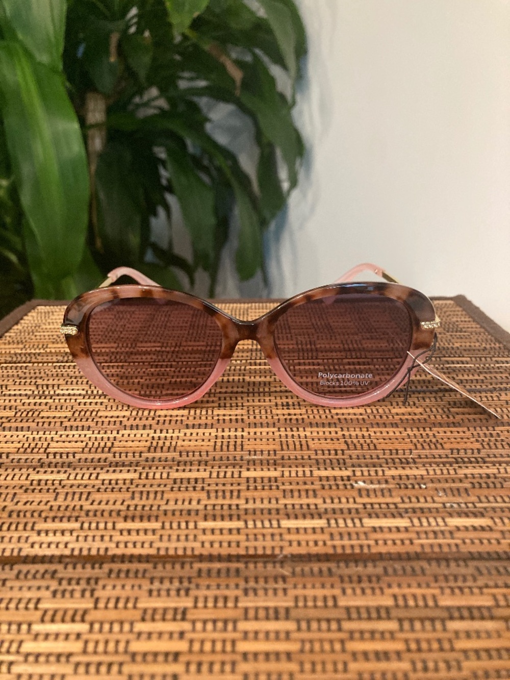 Oval Cat-Eye Crystal Accent Sunglasses (MP24197AP)